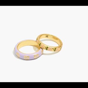 Madewell Two-Pack Retro Daisy Enamel Ring Set
